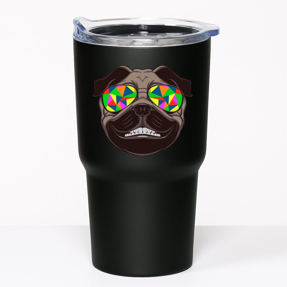 Trippy Hypnotized Pug Tumbler