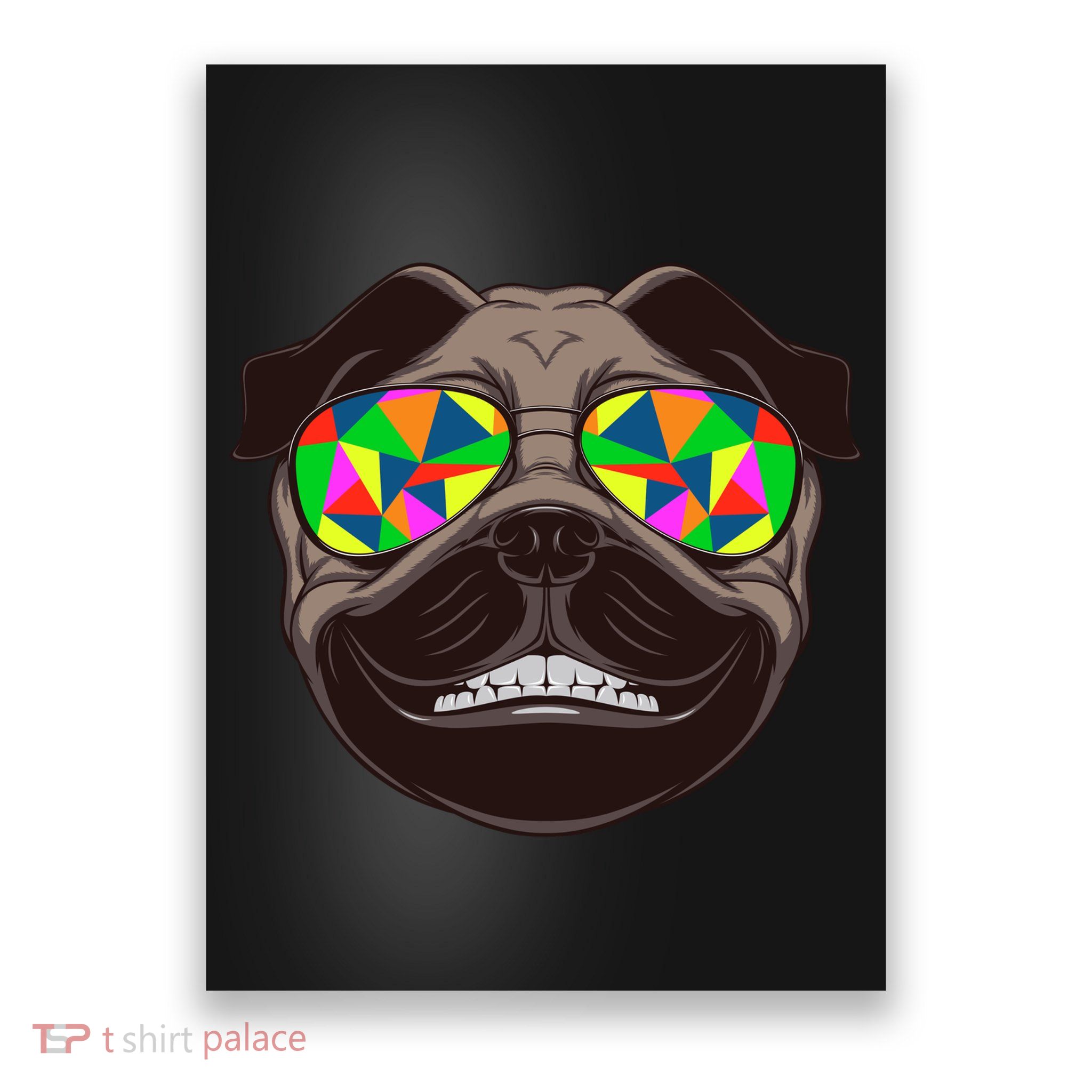 Trippy Hypnotized Pug Poster