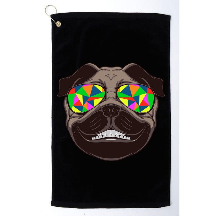 Trippy Hypnotized Pug Golf Towel