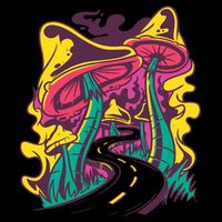 Trippy Mushroom Road City Backpack