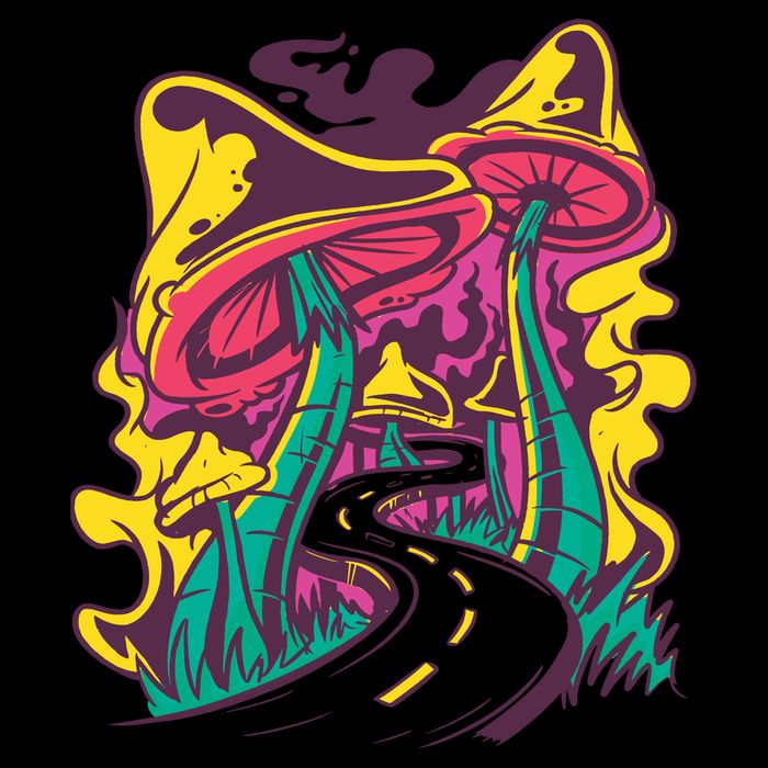 Trippy Mushroom Road City Backpack