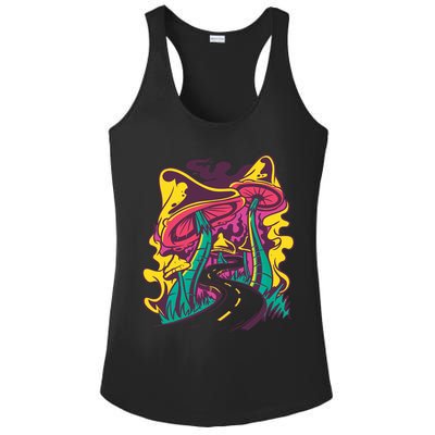 Trippy Mushroom Road Ladies PosiCharge Competitor Racerback Tank