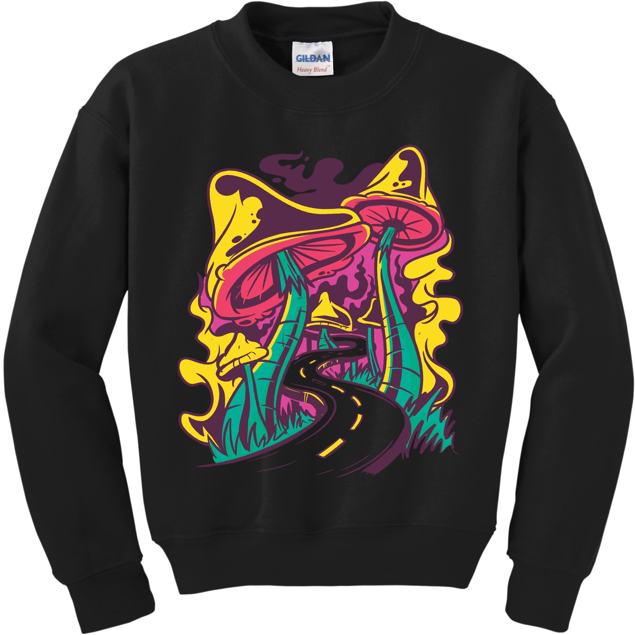 Trippy Mushroom Road Kids Sweatshirt