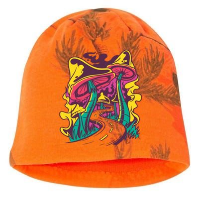 Trippy Mushroom Road Kati - Camo Knit Beanie