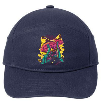 Trippy Mushroom Road 7-Panel Snapback Hat