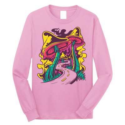 Trippy Mushroom Road Long Sleeve Shirt