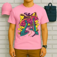 Trippy Mushroom Road T-Shirt