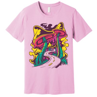 Trippy Mushroom Road Premium T-Shirt
