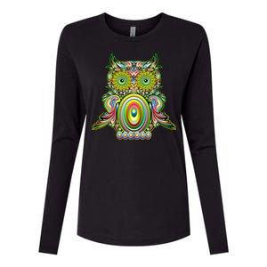 Trippy Owl Womens Cotton Relaxed Long Sleeve T-Shirt