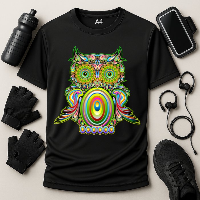 Trippy Owl Cooling Performance Crew T-Shirt