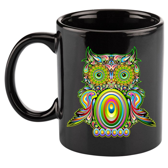 Trippy Owl 11oz C Handle Ceramic Mug