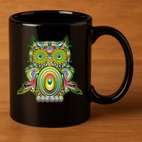 Trippy Owl 11oz C Handle Ceramic Mug