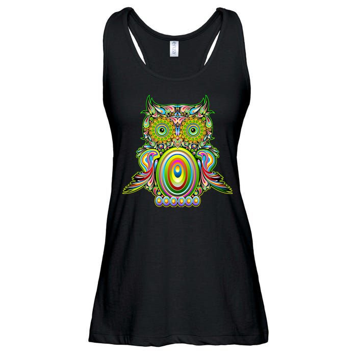 Trippy Owl Ladies Essential Flowy Tank