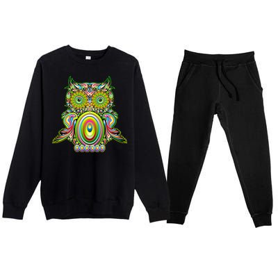 Trippy Owl Premium Crewneck Sweatsuit Set