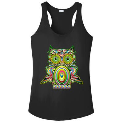 Trippy Owl Ladies PosiCharge Competitor Racerback Tank