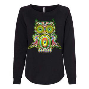 Trippy Owl Womens California Wash Sweatshirt