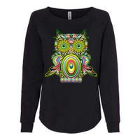 Trippy Owl Womens California Wash Sweatshirt