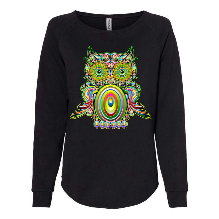 Trippy Owl Womens California Wash Sweatshirt