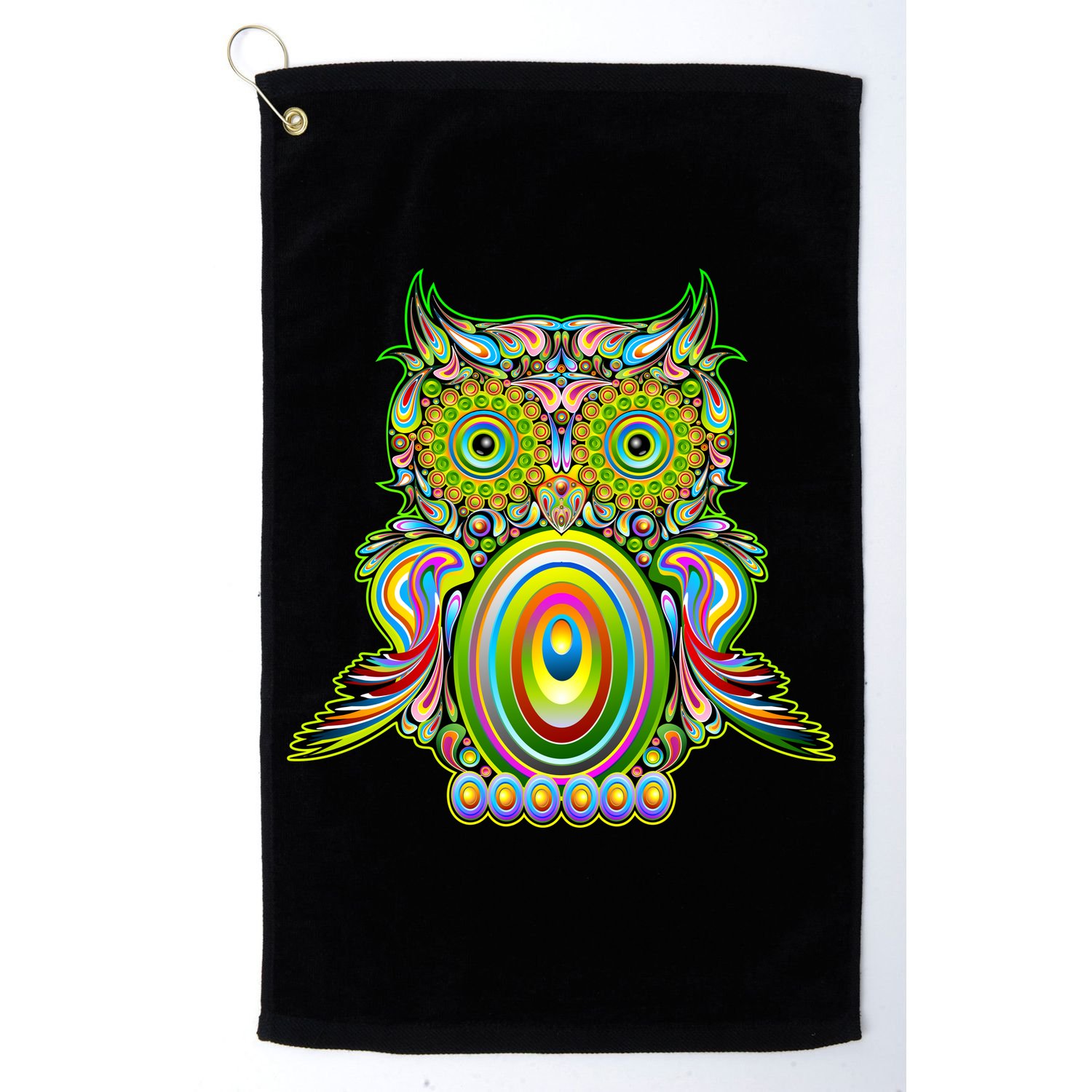 Trippy Owl Golf Towel