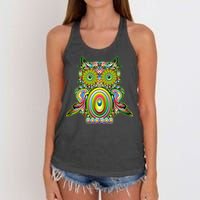 Trippy Owl Women's Knotted Racerback Tank