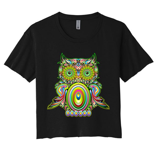 Trippy Owl Crop Top