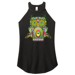 Trippy Owl Women's Perfect Tri Rocker Tank