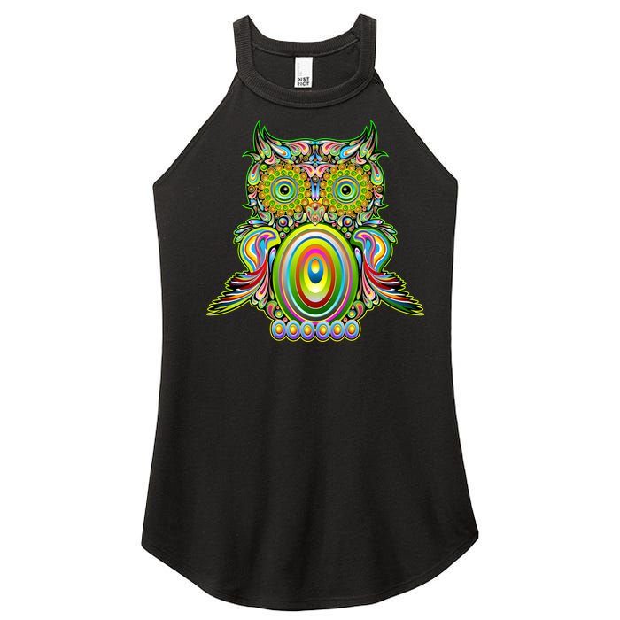 Trippy Owl Women's Perfect Tri Rocker Tank