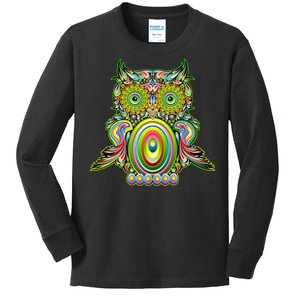 Trippy Owl Kids Long Sleeve Shirt