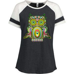 Trippy Owl Enza Ladies Jersey Colorblock Tee