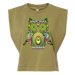 Trippy Owl Garment-Dyed Women's Muscle Tee