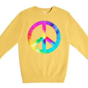 Trippy Rainbow Peace Sign Premium Crewneck Sweatshirt