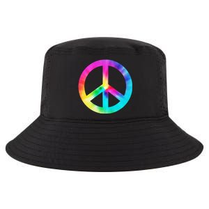 Trippy Rainbow Peace Sign Cool Comfort Performance Bucket Hat