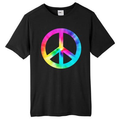 Trippy Rainbow Peace Sign Tall Fusion ChromaSoft Performance T-Shirt