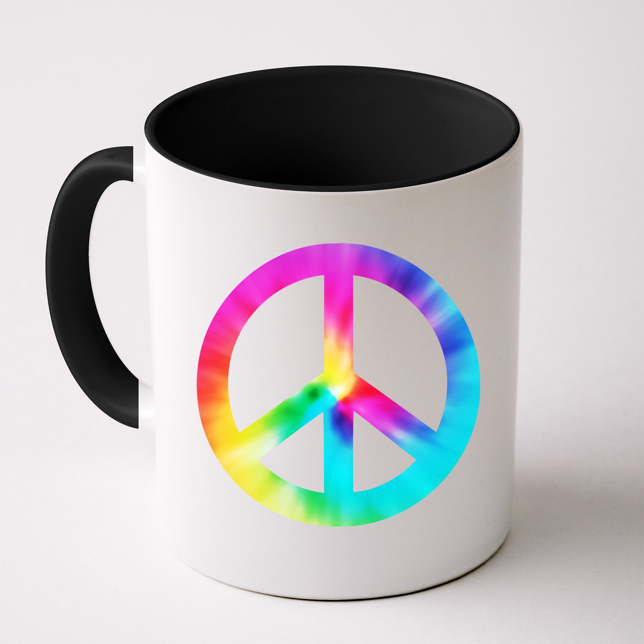 Trippy Rainbow Peace Sign Mug