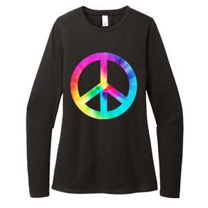 Trippy Rainbow Peace Sign Womens CVC Long Sleeve Shirt