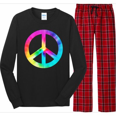 Trippy Rainbow Peace Sign Long Sleeve Pajama Set