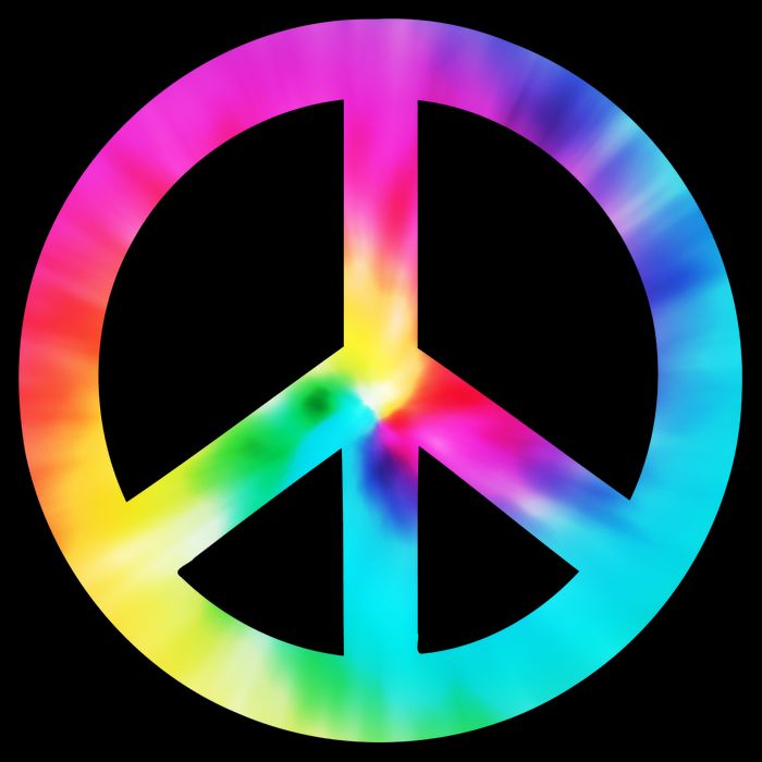 Trippy Rainbow Peace Sign Ladies Essential Flowy Tank