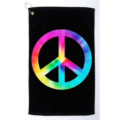 Trippy Rainbow Peace Sign Golf Towel