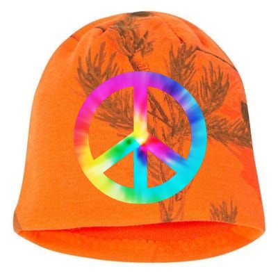 Trippy Rainbow Peace Sign Kati - Camo Knit Beanie