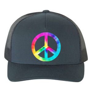 Trippy Rainbow Peace Sign Yupoong Adult 5-Panel Trucker Hat