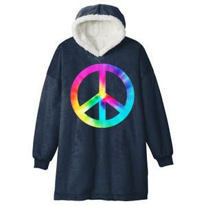 Trippy Rainbow Peace Sign Hooded Wearable Blanket