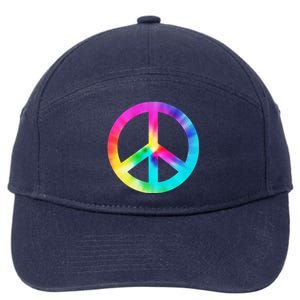 Trippy Rainbow Peace Sign 7-Panel Snapback Hat