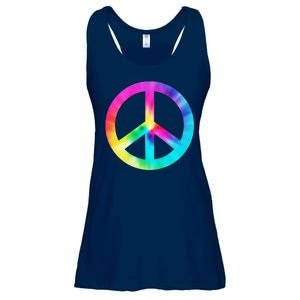 Trippy Rainbow Peace Sign Ladies Essential Flowy Tank