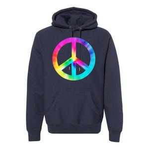 Trippy Rainbow Peace Sign Premium Hoodie