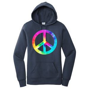 Trippy Rainbow Peace Sign Women's Pullover Hoodie