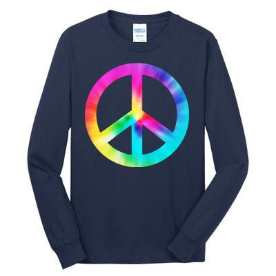 Trippy Rainbow Peace Sign Tall Long Sleeve T-Shirt