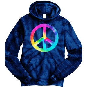 Trippy Rainbow Peace Sign Tie Dye Hoodie