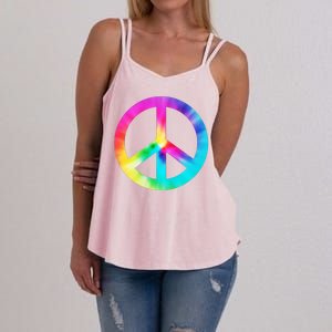 Trippy Rainbow Peace Sign Women's Strappy Tank