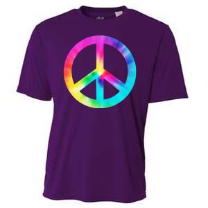 Trippy Rainbow Peace Sign Cooling Performance Crew T-Shirt