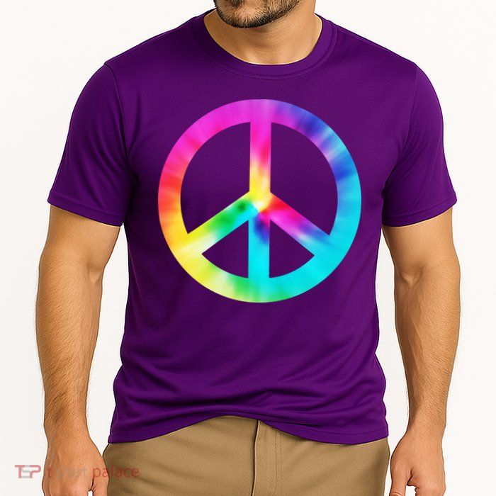 Trippy Rainbow Peace Sign Performance Shirt